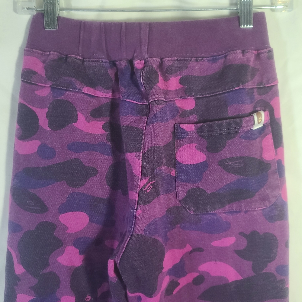 A Bathing Ape BAPE Shark Purple Camo Sweats 100% Cotton Sweatpants Sz. Medium - Picture 5 of 14